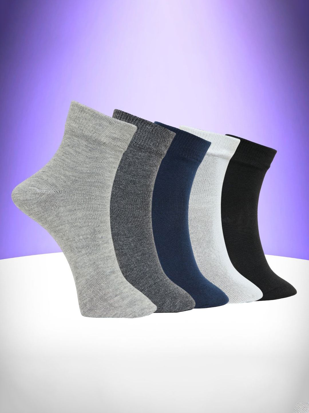 MJE Unisex Pack Of 5 Everyday Lightweight Ankle-Length Socks-picture-52