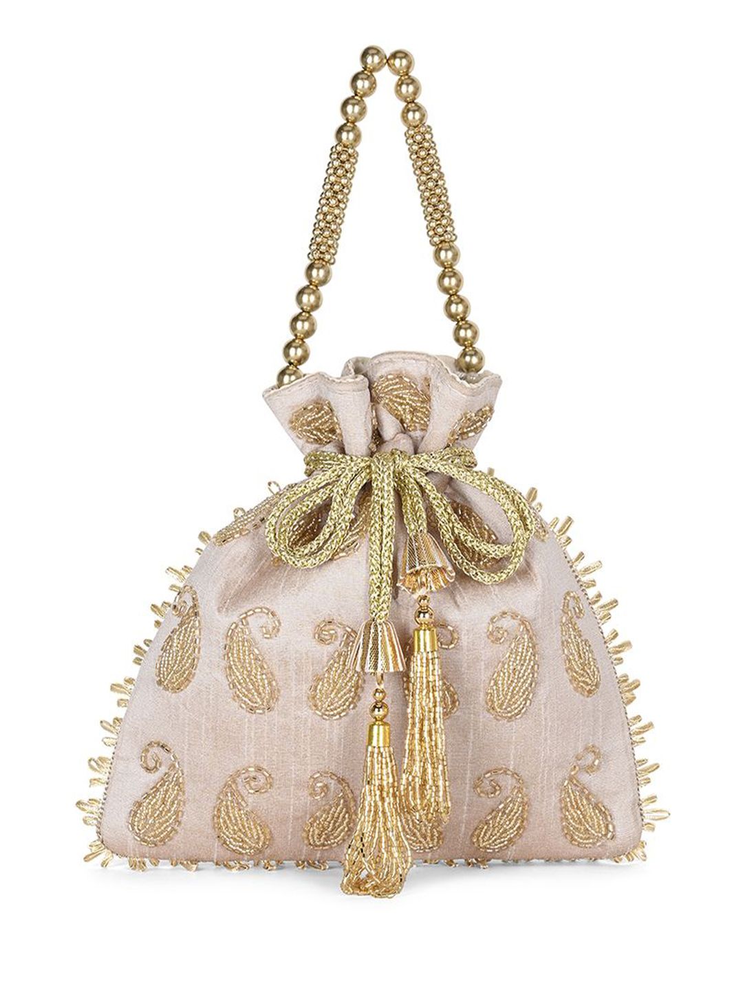 LAVIE Signature Paisley Embellished Potli Clutch-picture-34