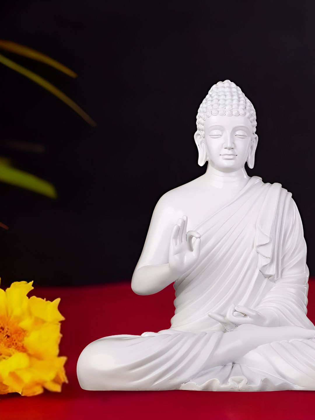 Aura White Buddha Idol Showpiece-picture-10