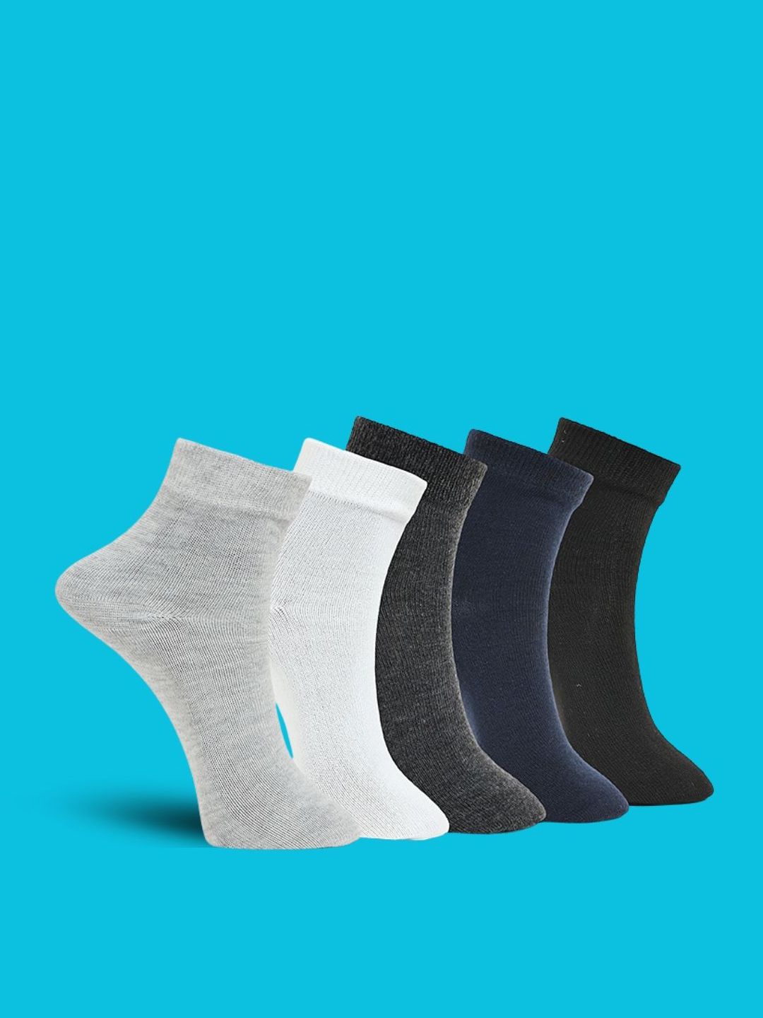 MJE Unisex Pack Of 5 Everyday Lightweight Ankle-Length Socks-picture-25