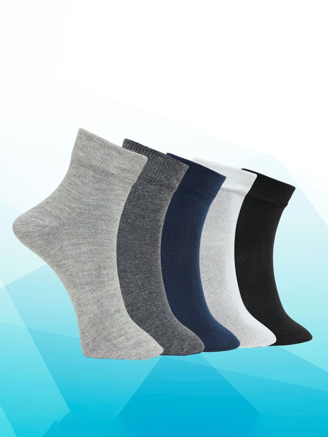 MJE Unisex Pack Of 5 Comfortable Ankle-Length Socks-picture-12