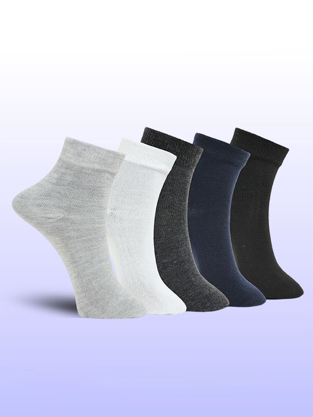 MJE Pack Of 5 Everyday Lightweight Ankle-Length Socks-picture-40