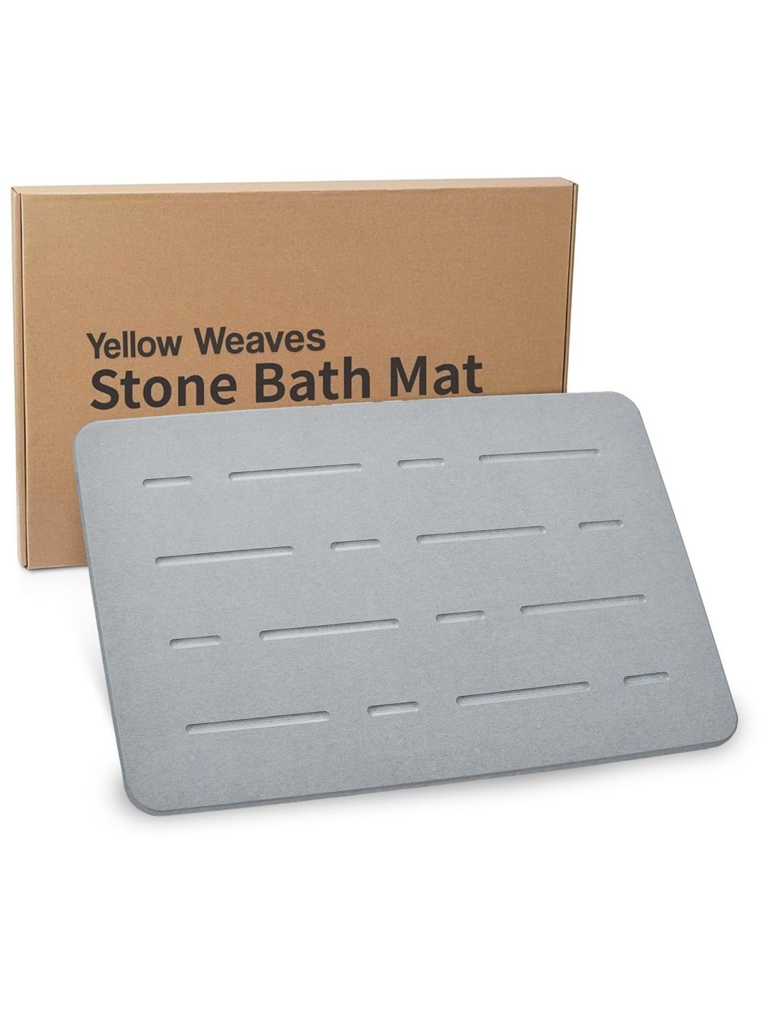 Yellow Weaves Grey Textured Anti-Skid Bath Rug-picture-9