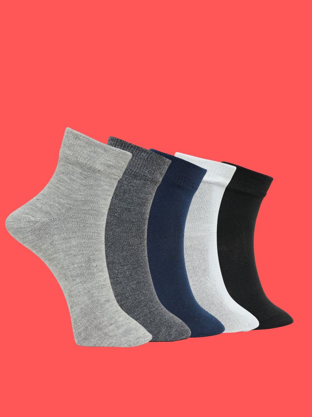 MJE Unisex Pack Of 5 Ankle-Length Everyday Lightweight Socks-picture-22