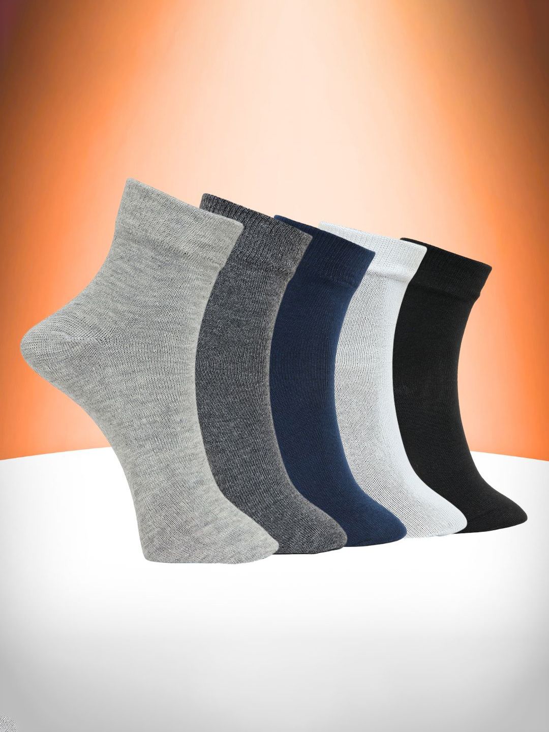 MJE Pack Of 5 Everyday Lightweight Ankle-Length Socks-picture-10