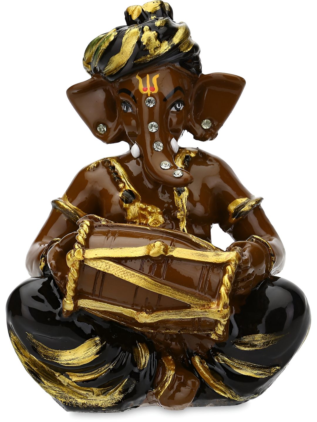 Aura Brown & Gold-Toned Ganesha Religious Idol Showpiece-image-20