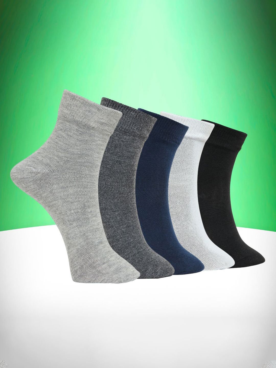 MJE Pack Of 5 Moisture-Wicking Ankle-Length Socks-picture-51