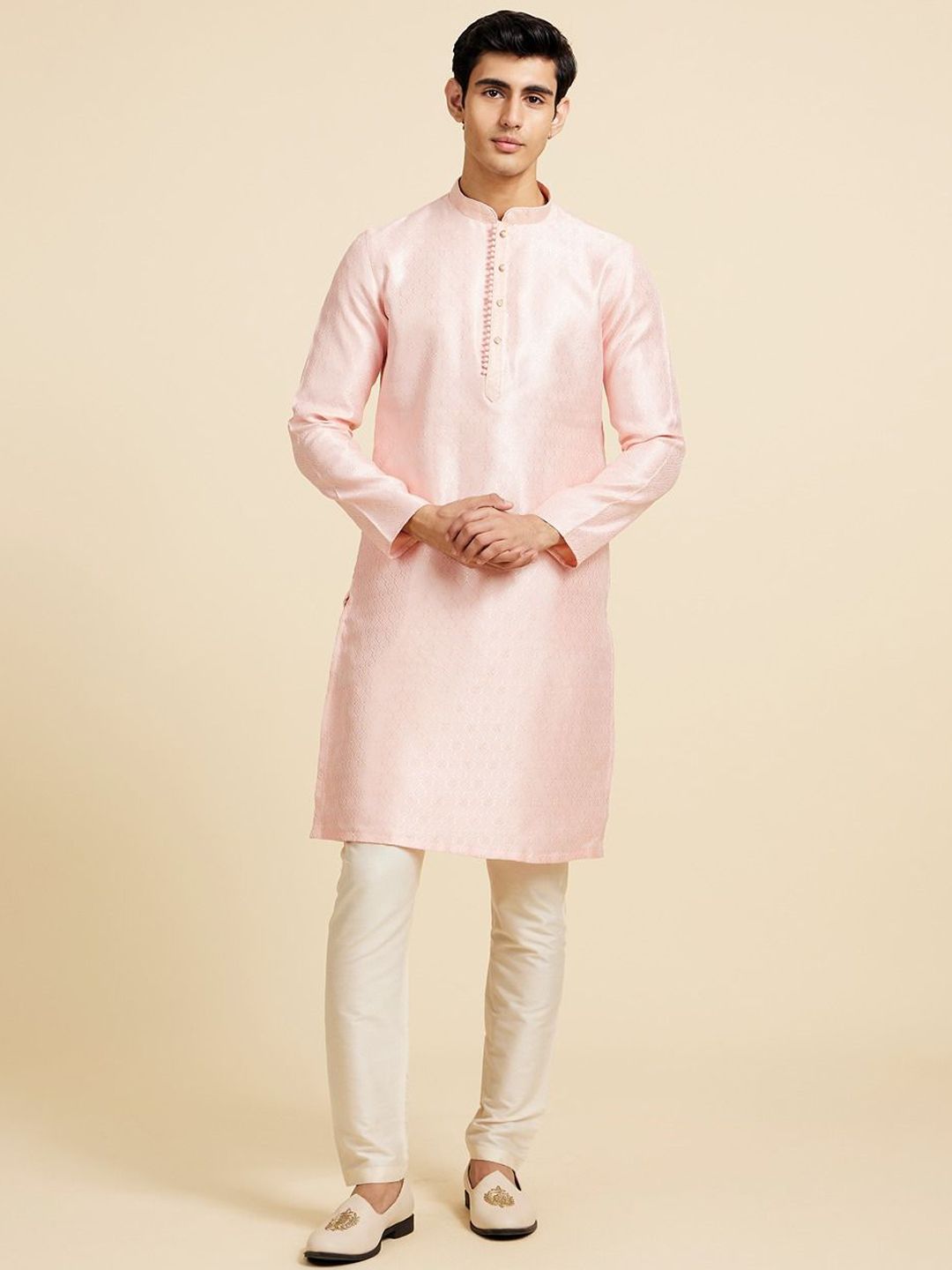 Diwas by Manyavar Men Textured Kurta with Pyjama-picture-26