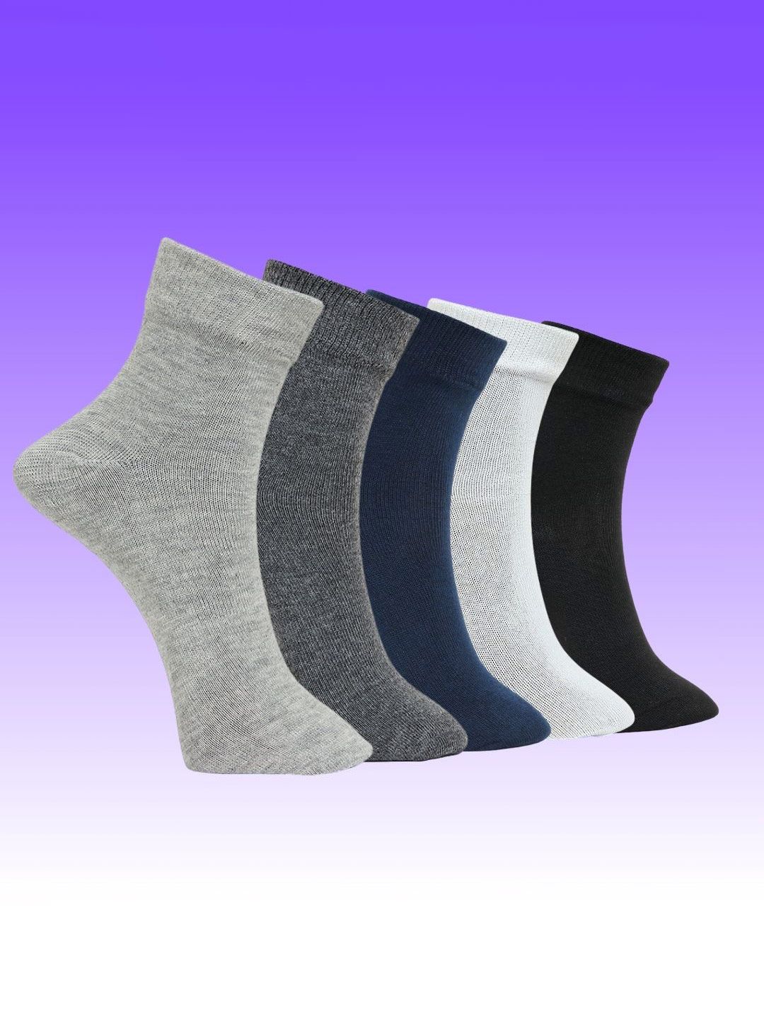 MJE Pack Of 5 Comfortable Ankle-Length Socks-picture-0