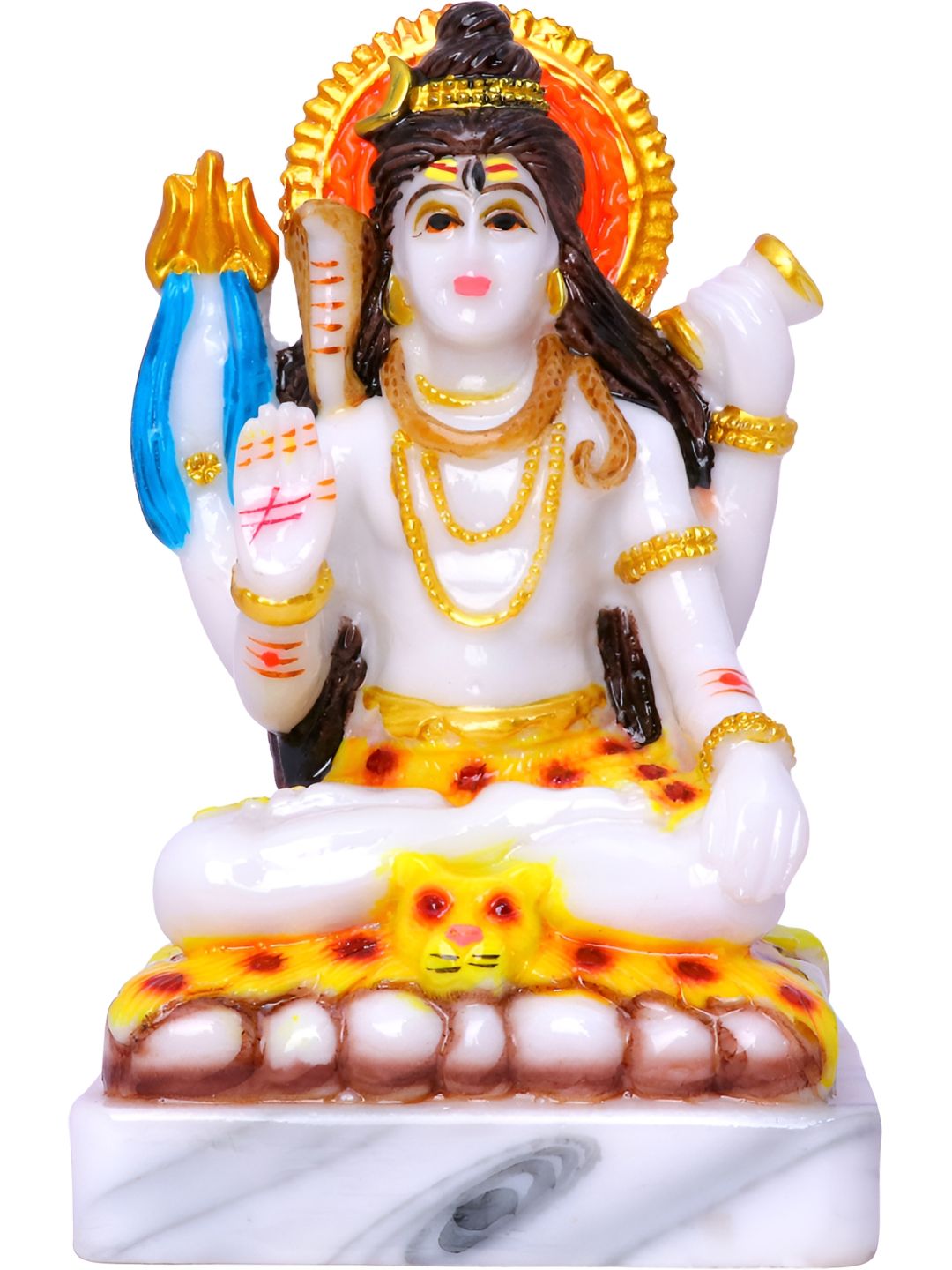 Aura White Lord Mahadev Religious Idol Showpiece-image-35