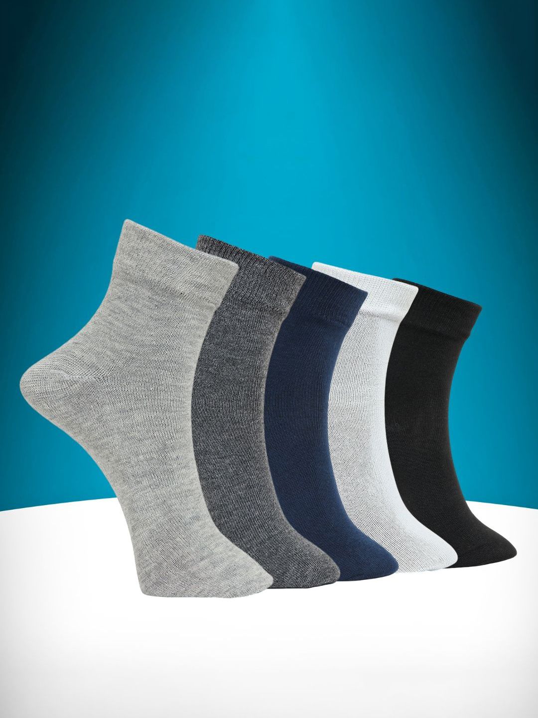 MJE Unisex Pack Of 5 Ankle-Length Everyday Lightweight Socks-picture-37