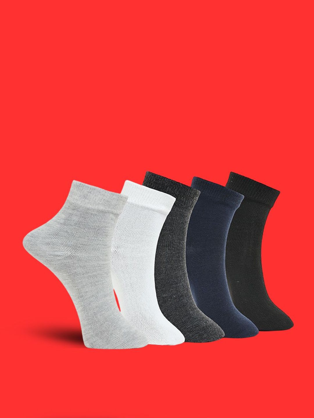 MJE Unisex Pack Of 5 Comfortable Ankle-Length Socks-image-48