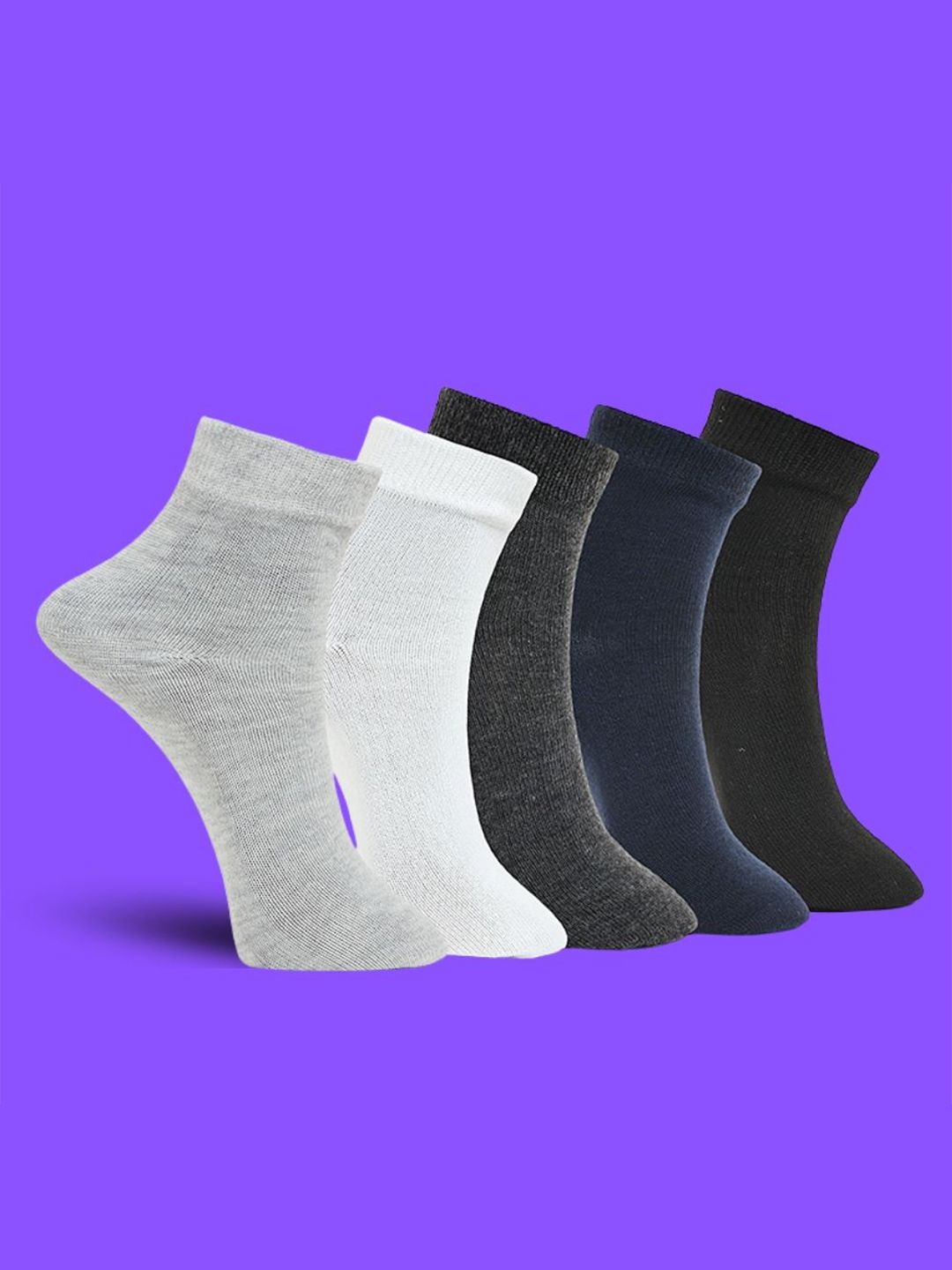 MJE Pack Of 5 Ankle-Length Socks-picture-22
