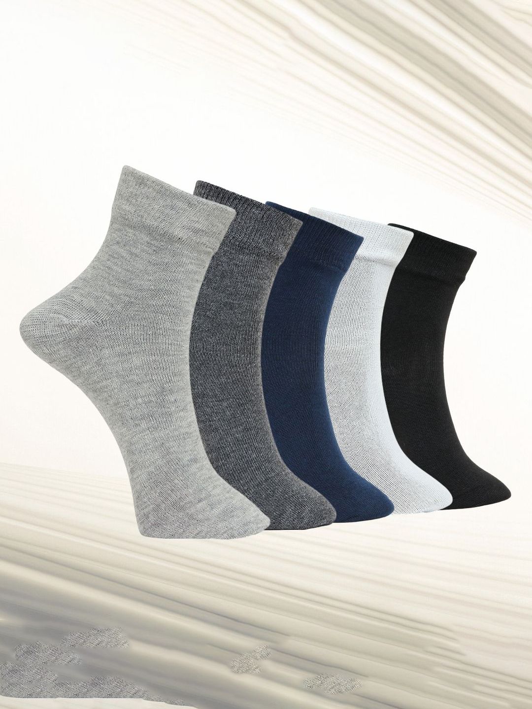 MJE Pack Of 5 Moisture-Wicking Ankle-Length Socks-picture-53