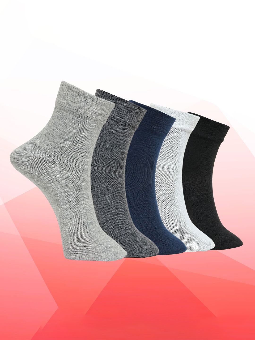 MJE Unisex Pack Of 5 Everyday Lightweight Ankle-Length Socks-picture-12