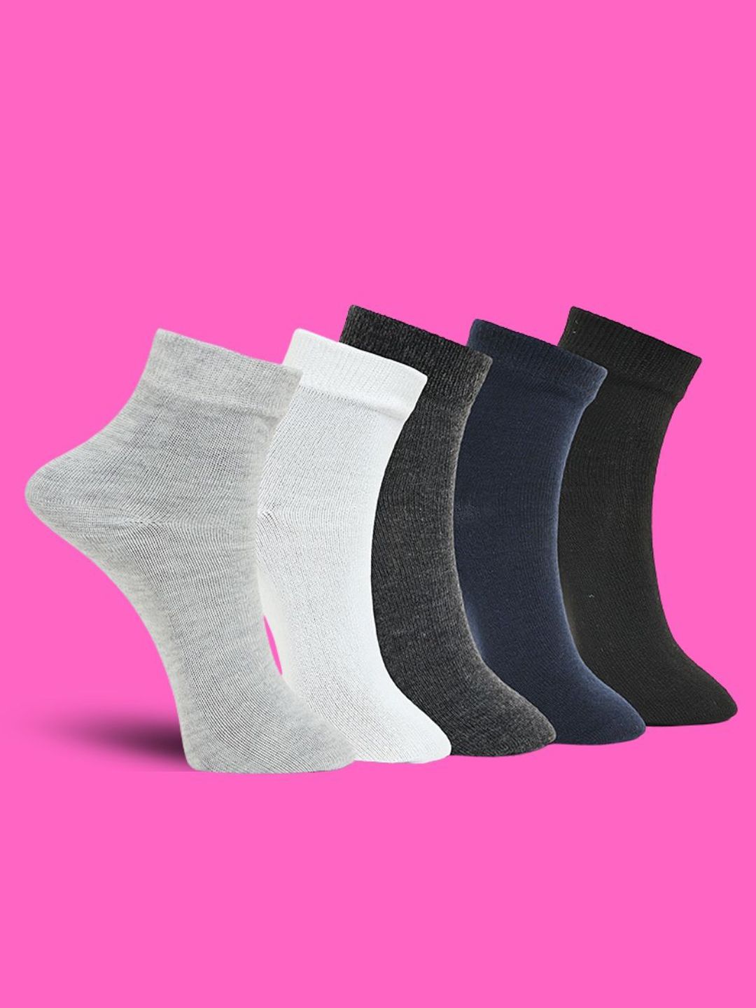 MJE Unisex Pack Of 5 Ankle-Length Socks-picture-54