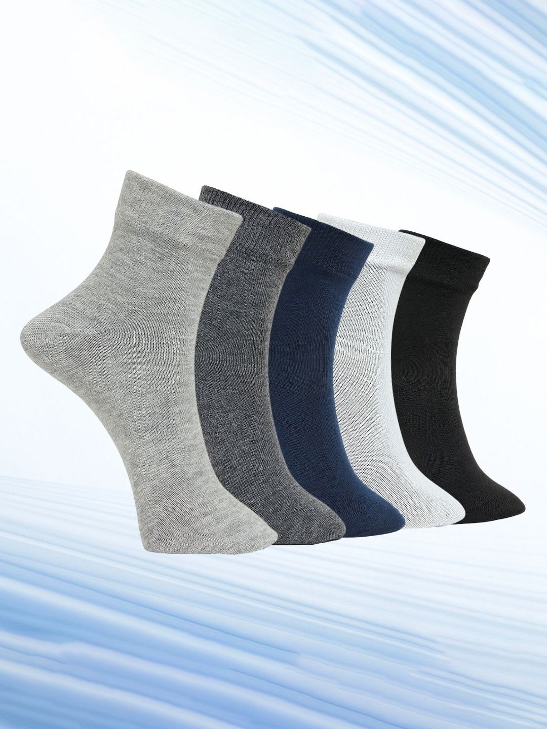 MJE Unisex Pack Of 5 Comfortable Ankle-Length Socks-picture-14