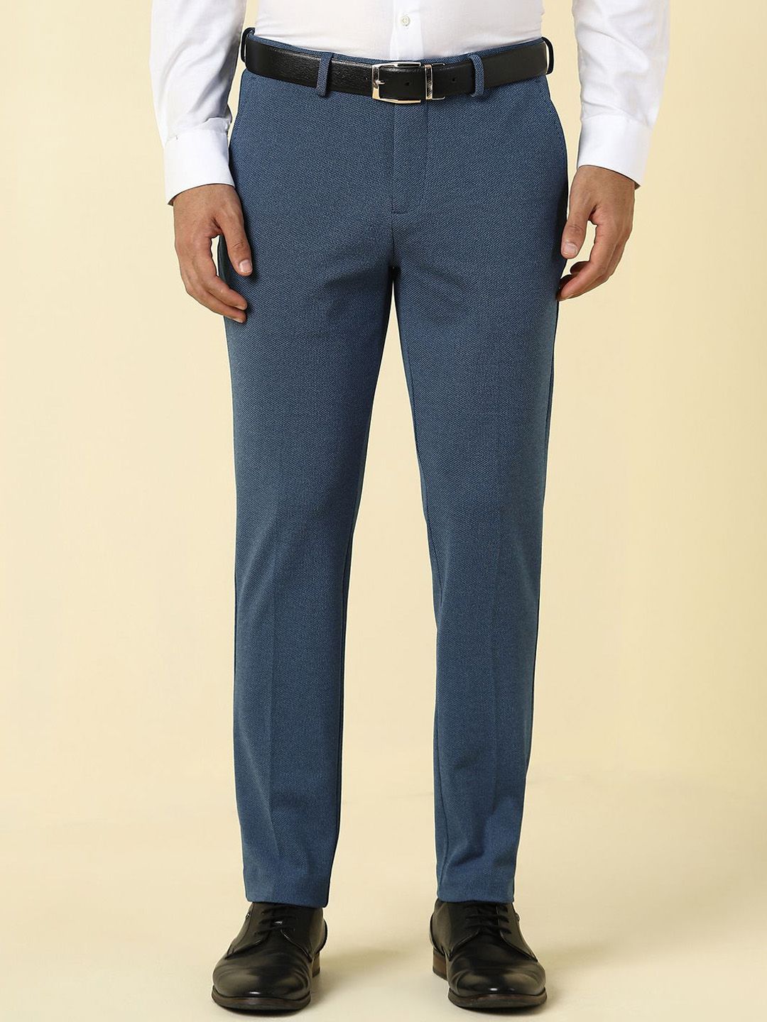 Allen Solly Men Solid Mid-Rise Regular Fit Formal Trousers-picture-35