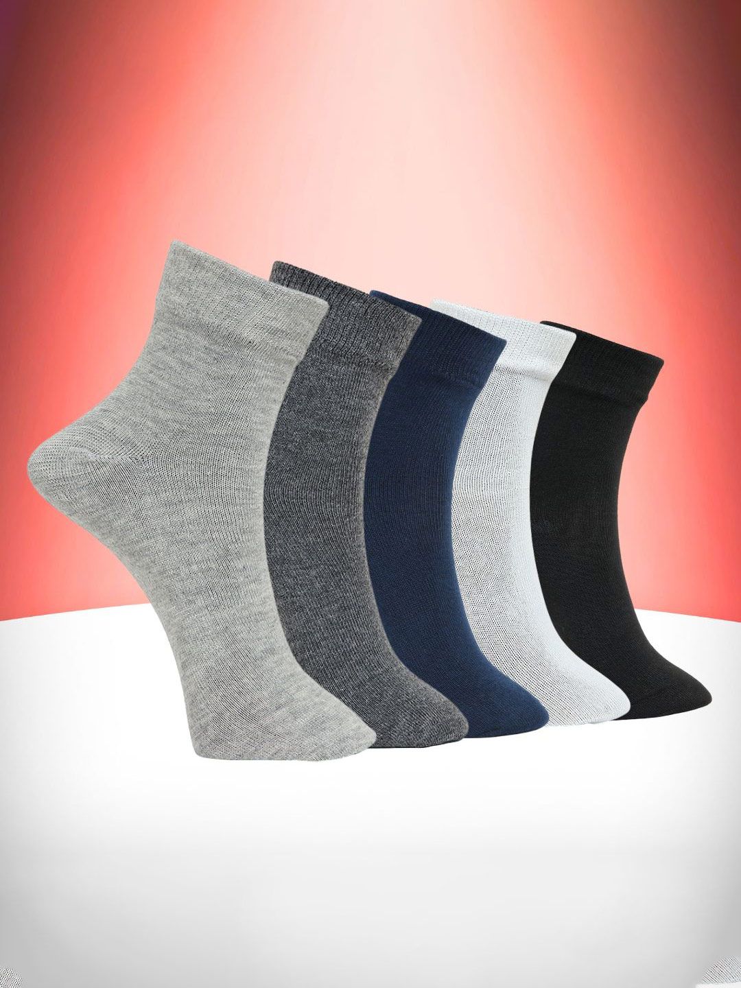MJE Unisex Pack Of 5 Comfortable Ankle-Length Socks-image-47