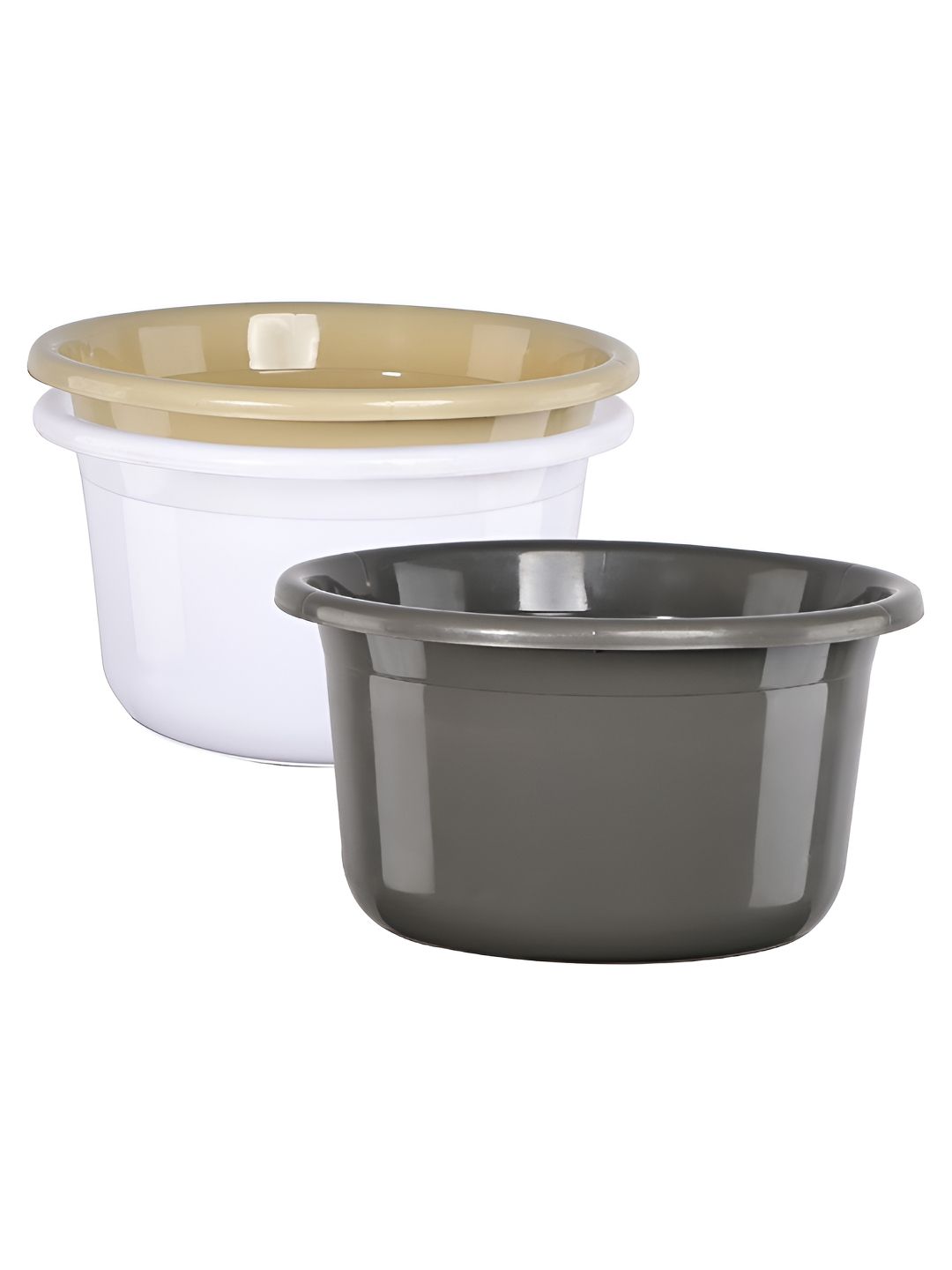 Aura Grey & White 3 piece Solid Plastic Bath Accessories Set-picture-16