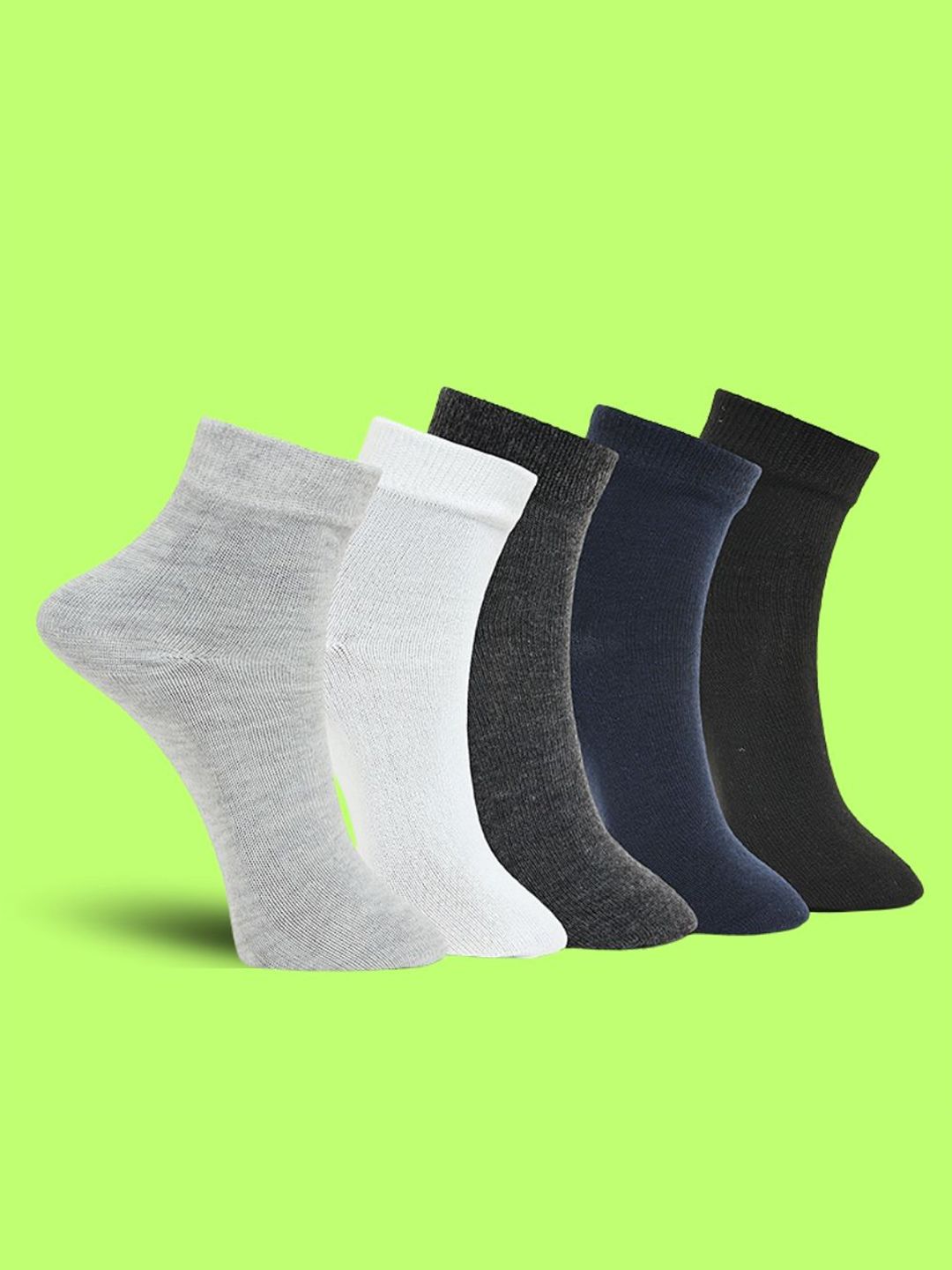 MJE Unisex Pack Of 5 Comfortable Ankle-Length Socks-picture-11