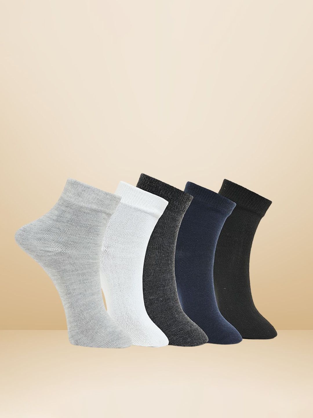 MJE Unisex Pack Of 5 Everyday Lightweight Ankle-Length Socks-picture-31