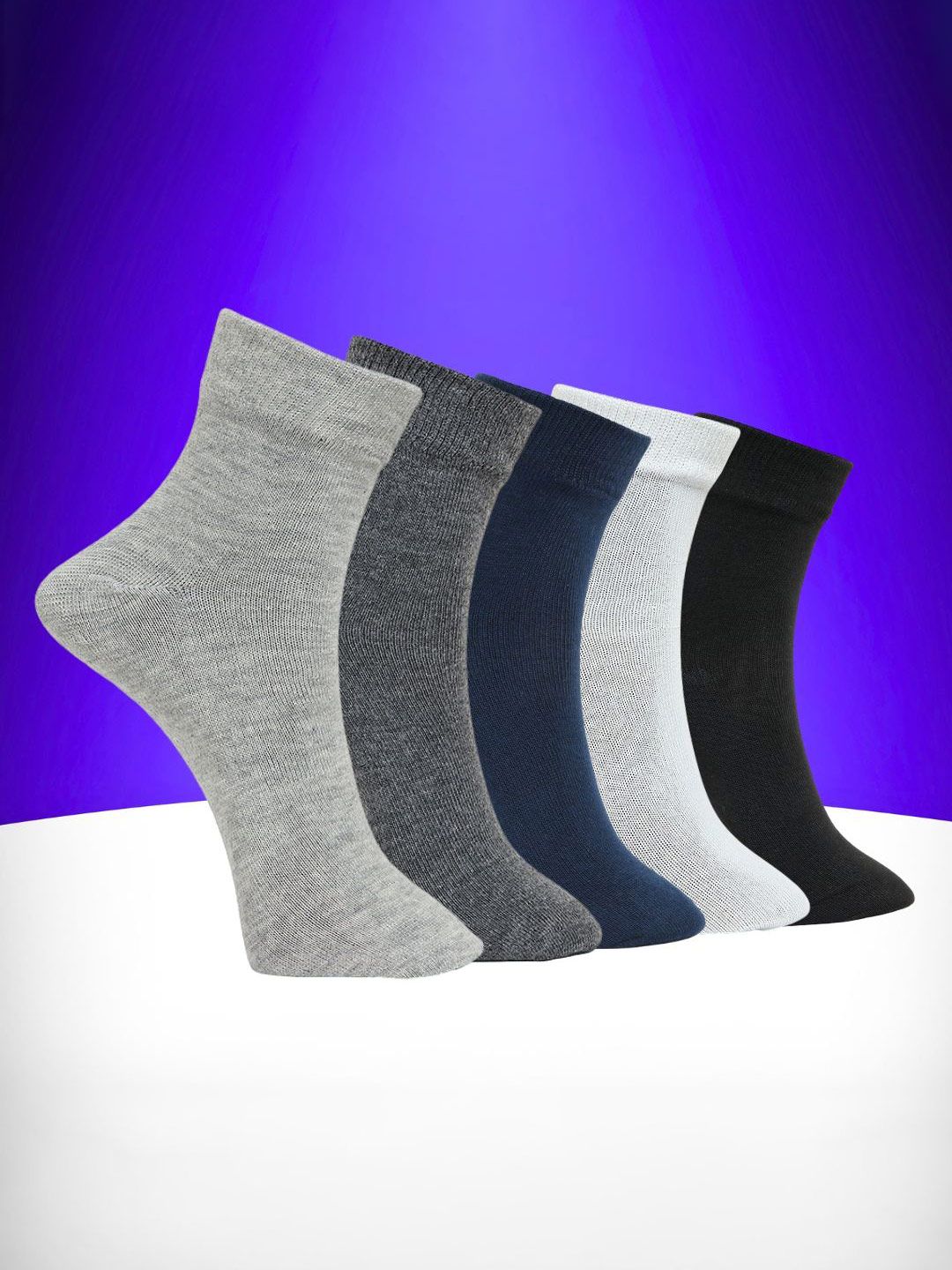 MJE Unisex Pack Of 5 Comfortable Ankle-Length Socks-picture-49