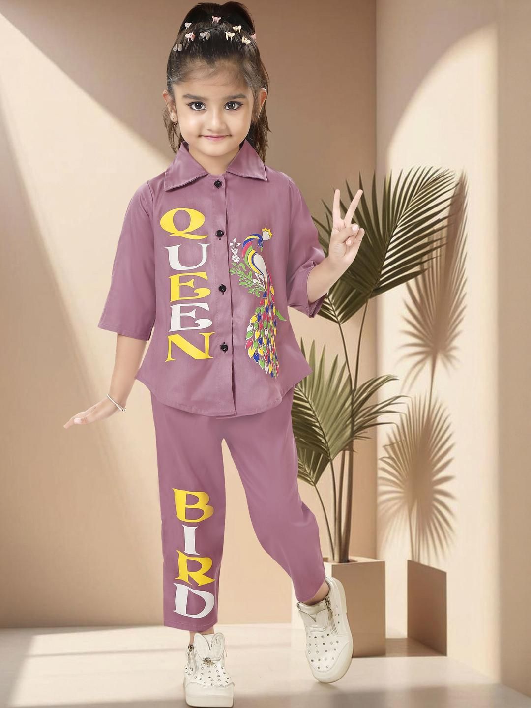 KAARIGARI Girls Printed Shirt with Trousers-picture-18