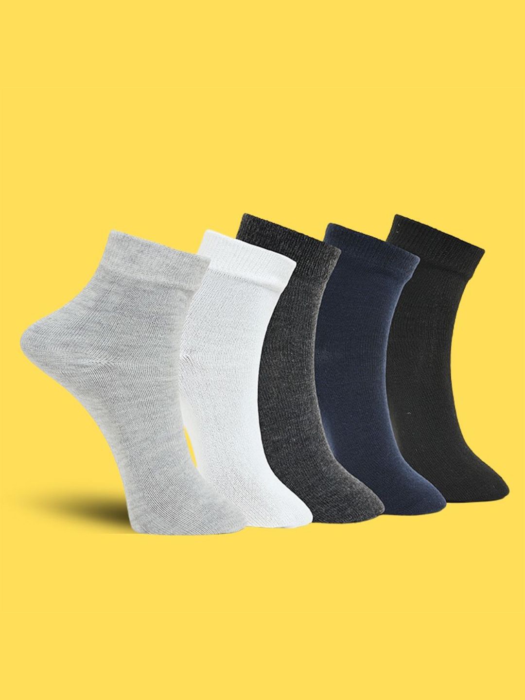 MJE Unisex Pack Of 5 Comfortable Ankle-Length Socks-image-42