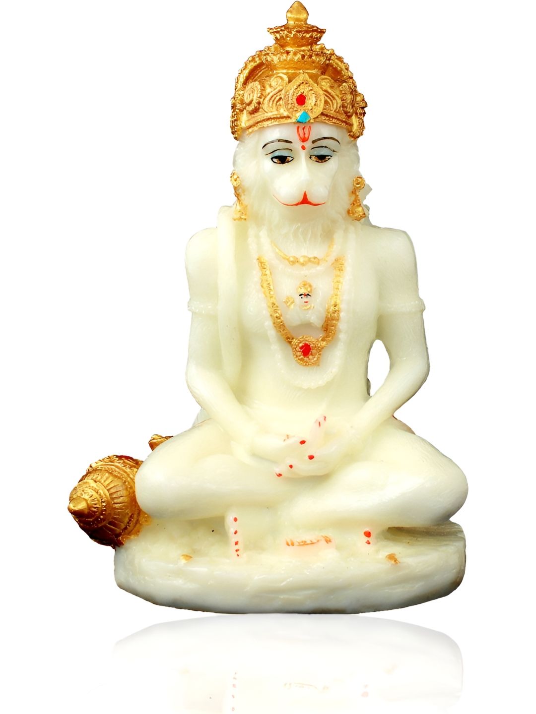 Aura White & Gold-Toned Hanuman Religious Idol Showpiece-picture-13