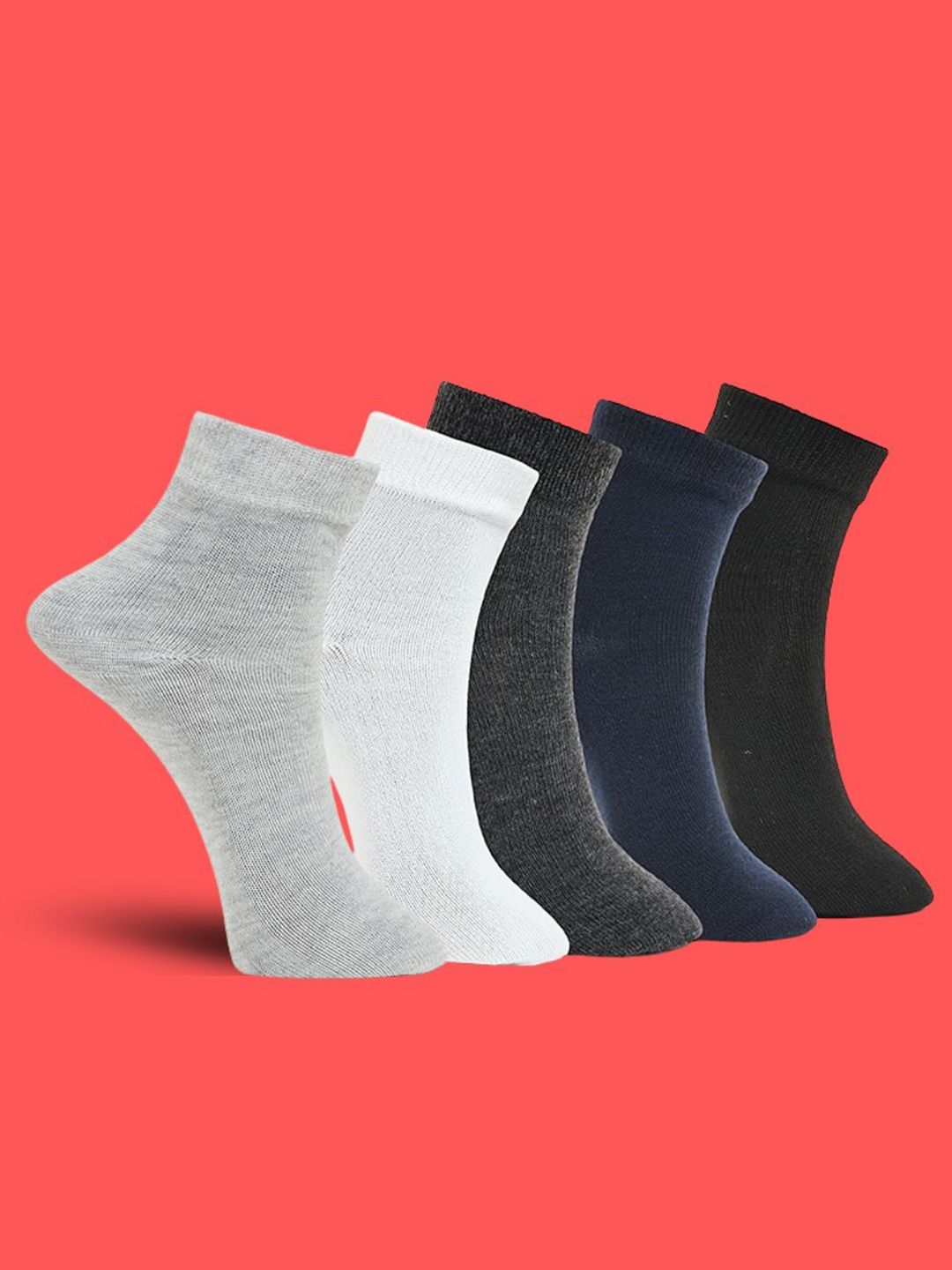 MJE Unisex Pack Of 5 Comfortable Ankle-Length Socks-picture-35