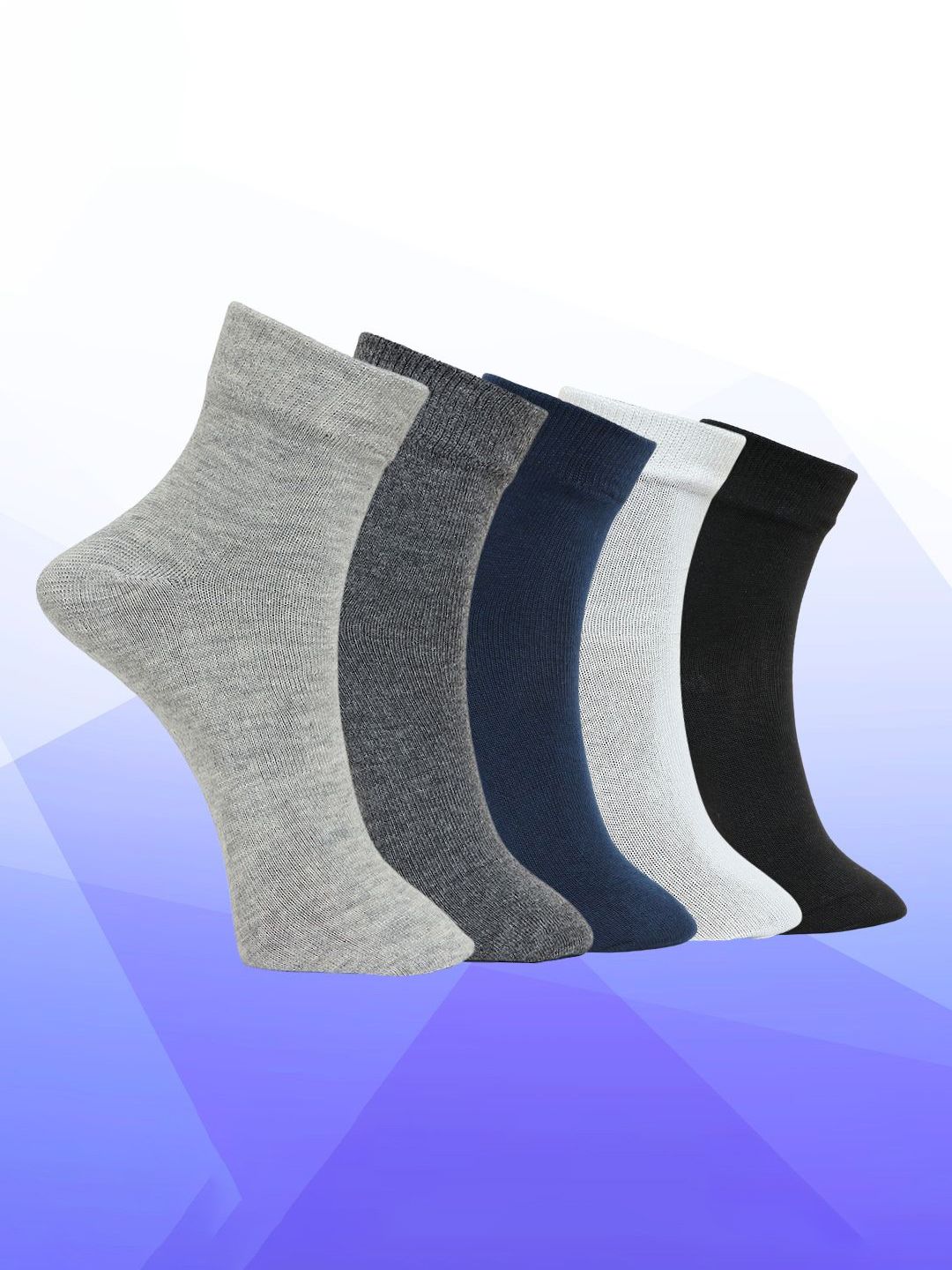 MJE Pack Of 5 Comfortable Ankle-Length Socks-picture-29