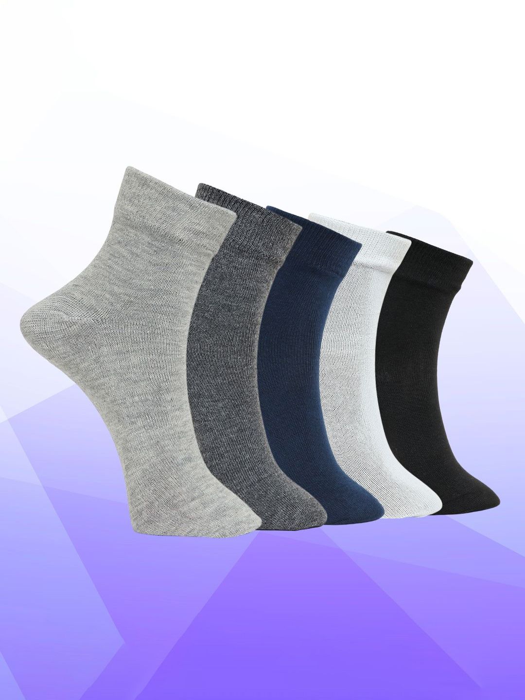 MJE Unisex Pack Of 5 Comfortable Ankle-Length Socks-picture-47