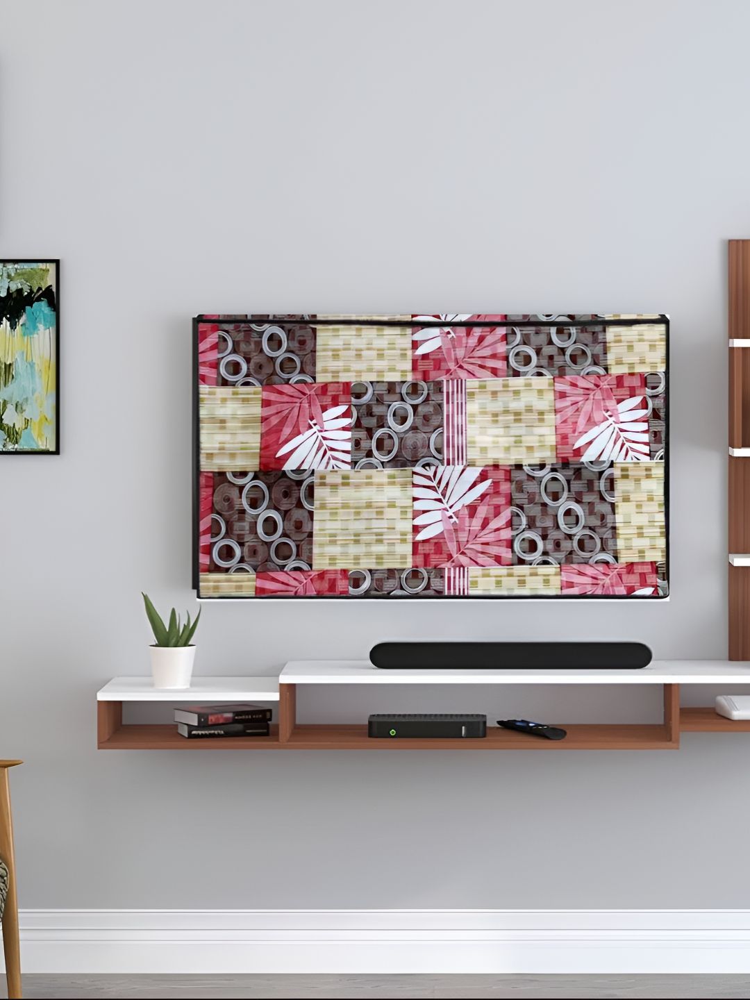 Kalra Magic Red & Beige Printed Dustproof & Waterproof 32 Inch Tv Cover-image-26