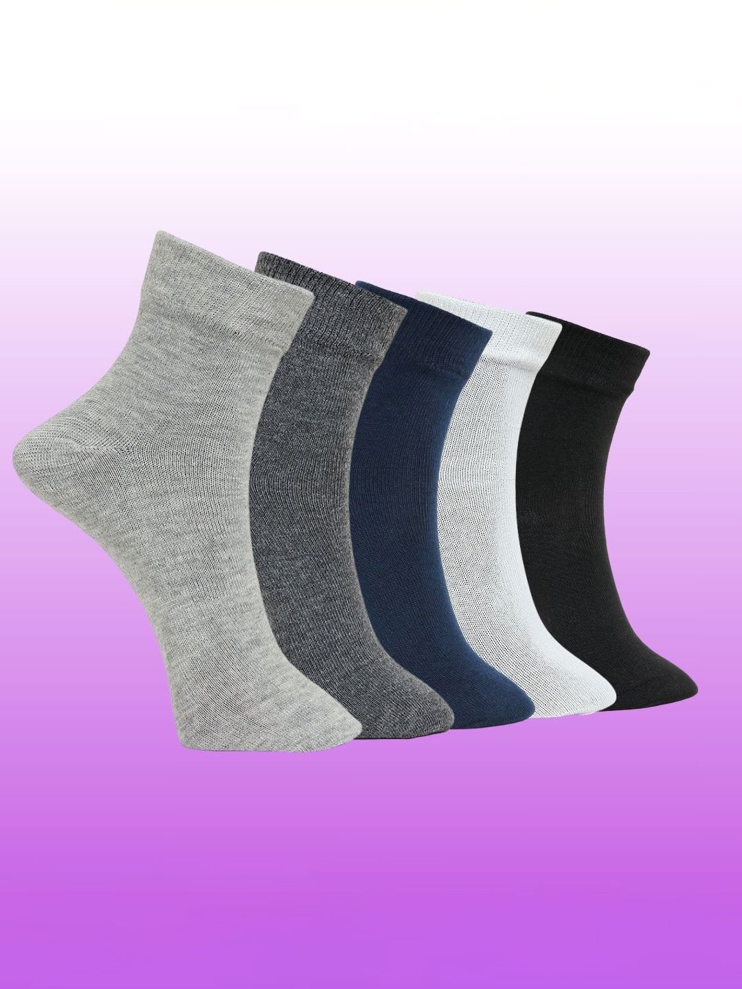 MJE Unisex Pack Of 5 Comfortable Ankle-Length Socks-picture-31