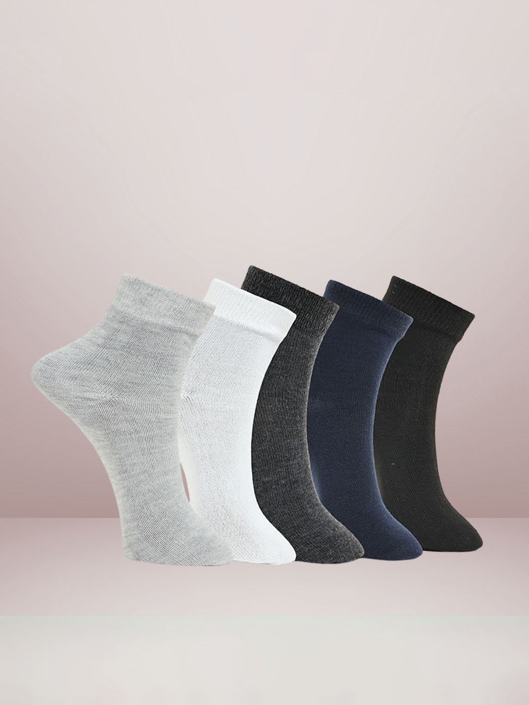 MJE Unisex Pack Of 5 Everyday Lightweight Ankle-Length Socks-picture-33