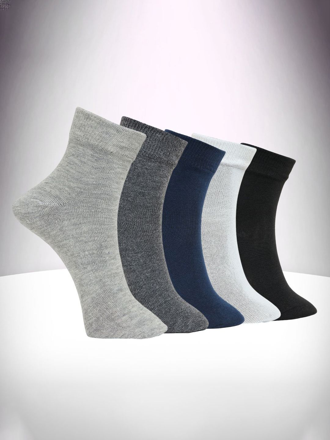 MJE Unisex Pack Of 5 Comfortable Ankle-Length Socks-image-49