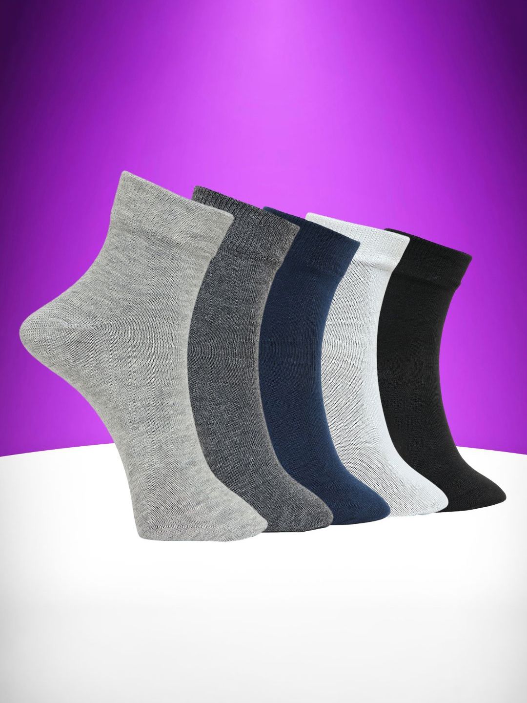 MJE Pack Of 5 Ankle-Length Socks-picture-26