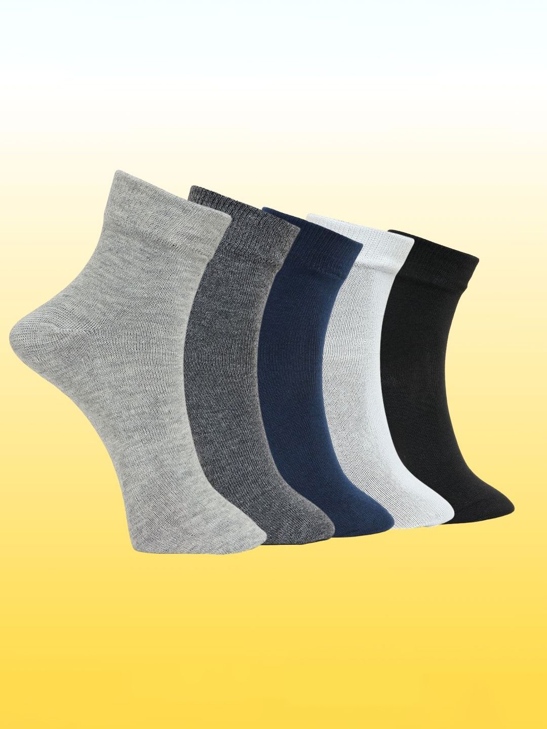MJE Unisex Pack Of 5 Everyday Lightweight Ankle-Length Socks-picture-33