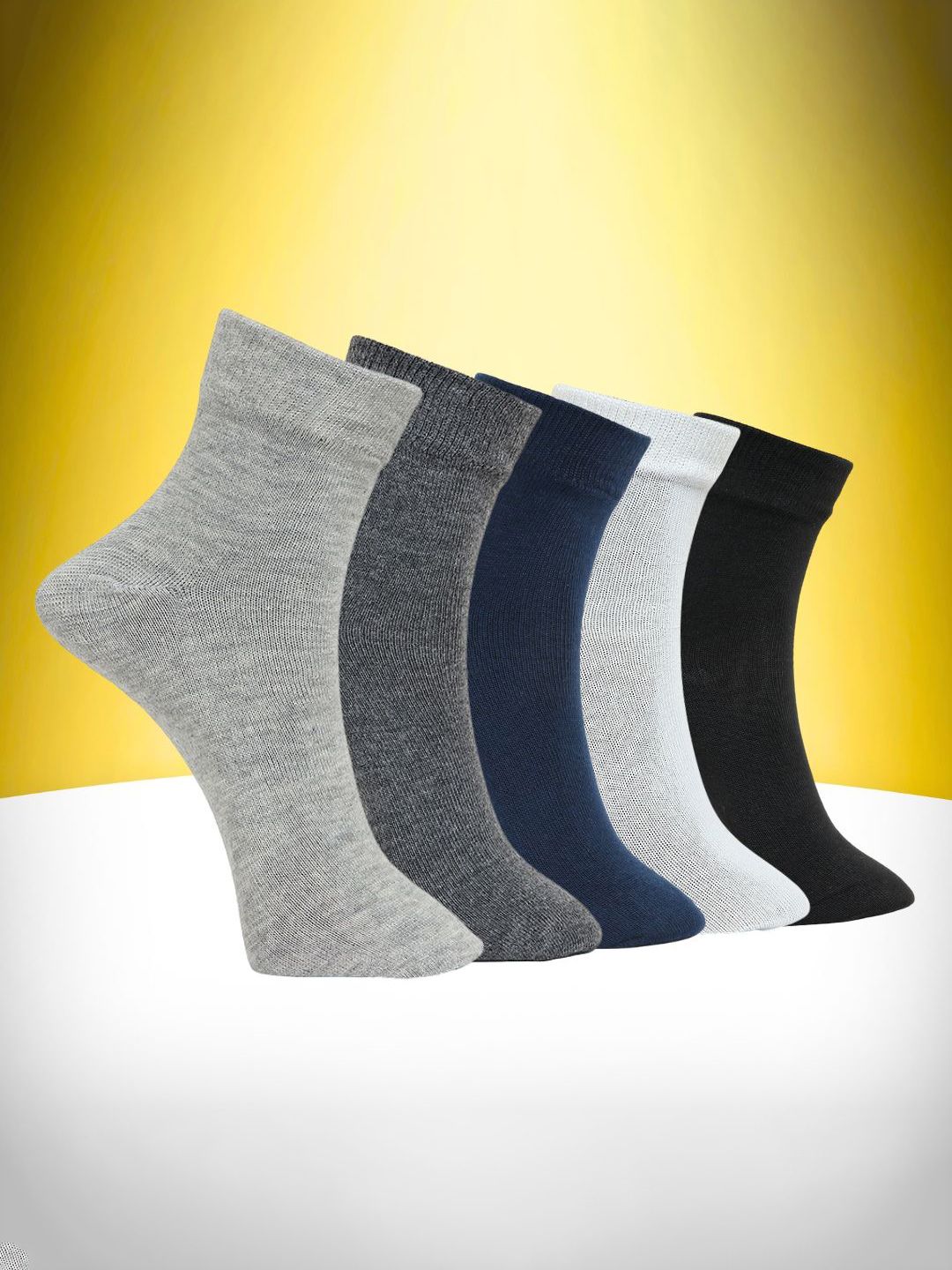 MJE Unisex Pack Of 5 Comfortable Ankle-Length Socks-picture-9