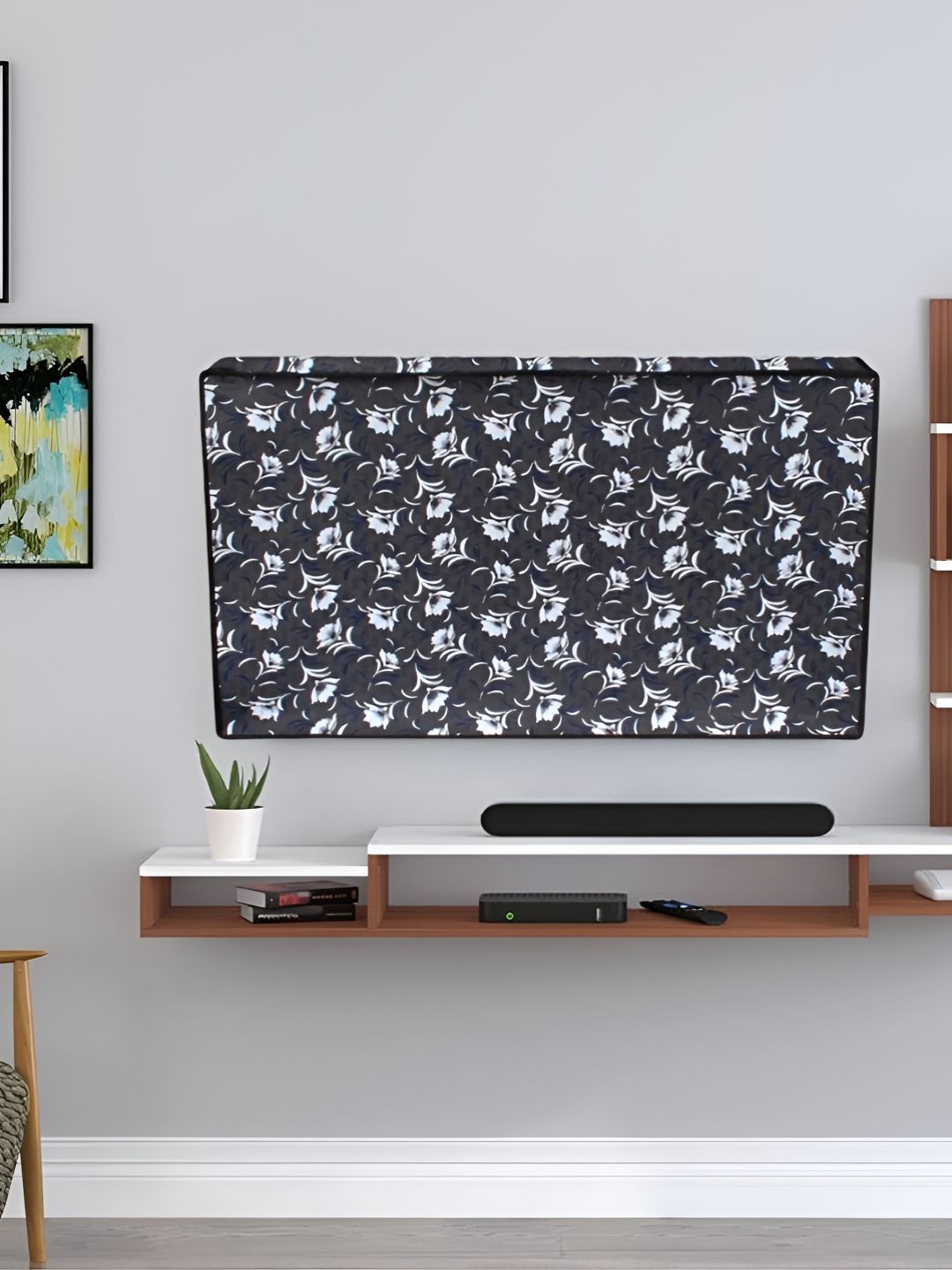Kalra Magic Grey & White Printed Dustproof & Waterproof 32 Inch Tv Cover-image-9