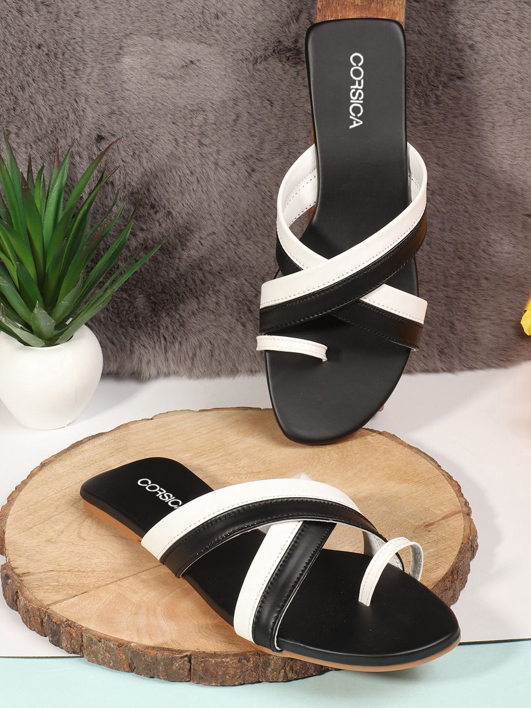 CORSICA Women One Toe Flats with Buckles-picture-10