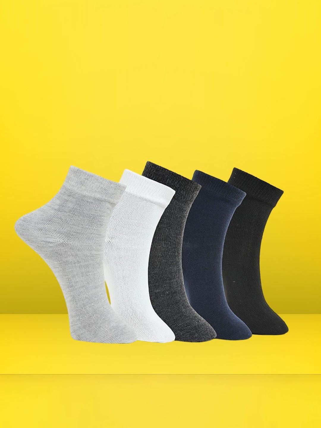 MJE Unisex Pack Of 5 Everyday Lightweight Ankle-Length Socks-image-36