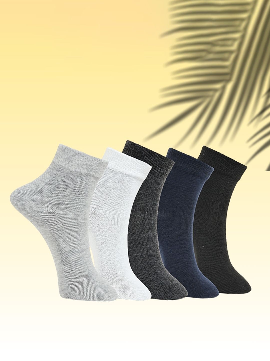 MJE Unisex Pack Of 5 Comfortable Ankle-Length Socks-image-46
