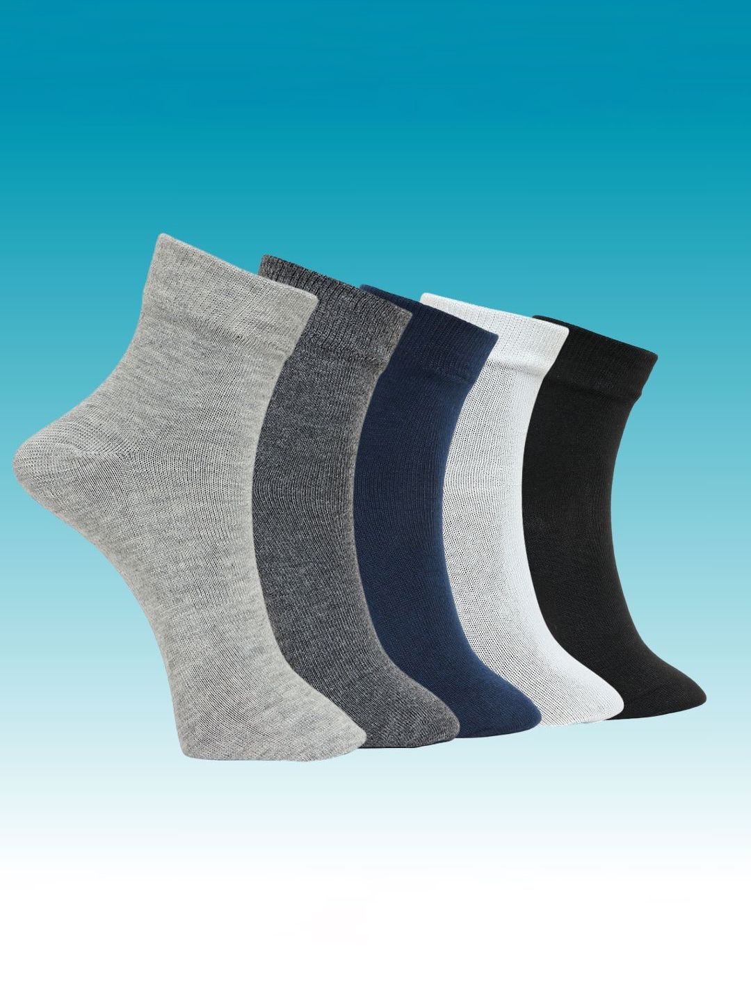 MJE Pack Of 5 Everyday Lightweight Ankle-Length Socks-picture-48