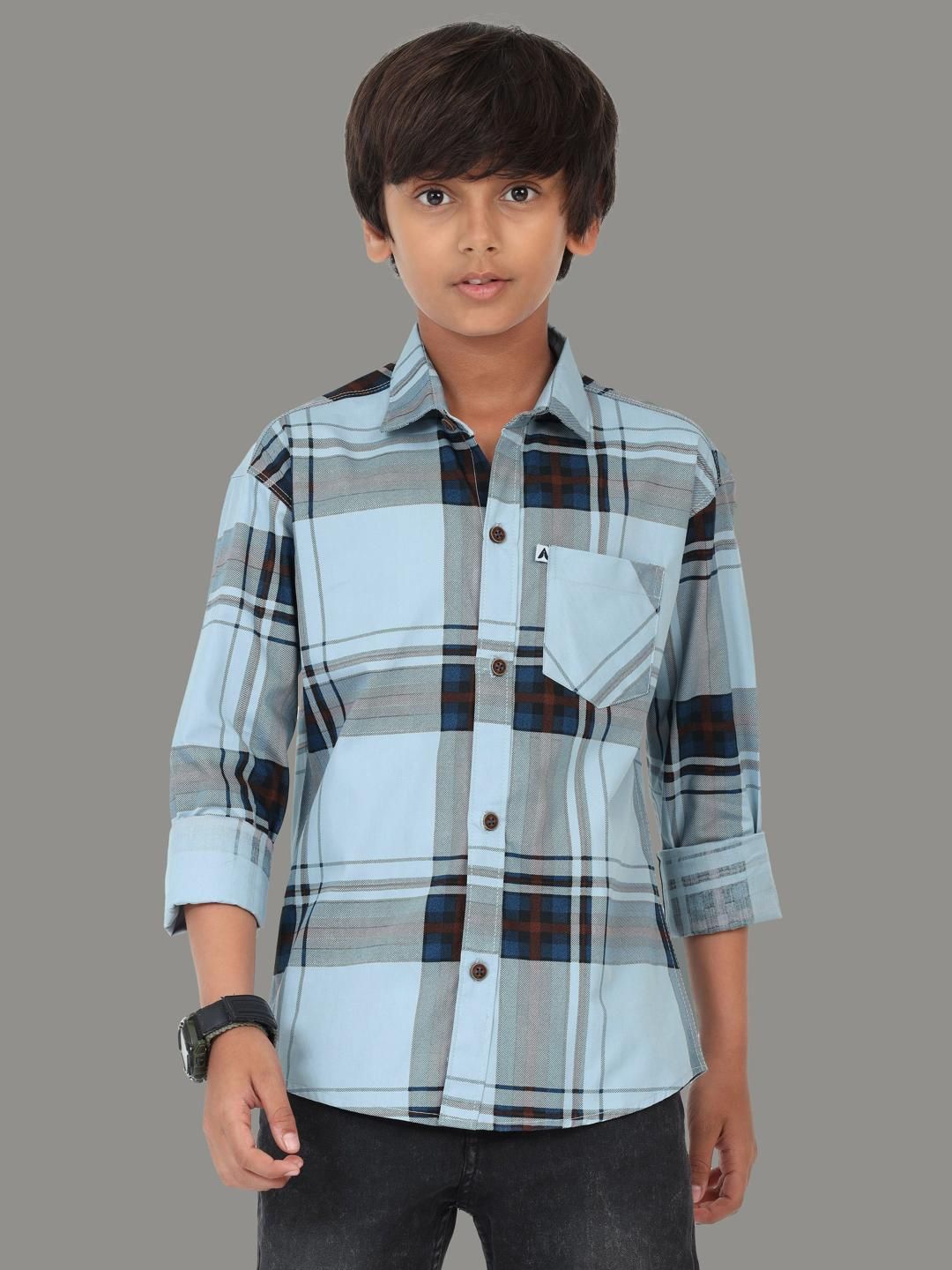 AIDAN PAUL Boys Comfort Tartan Checked Casual Shirt-picture-40