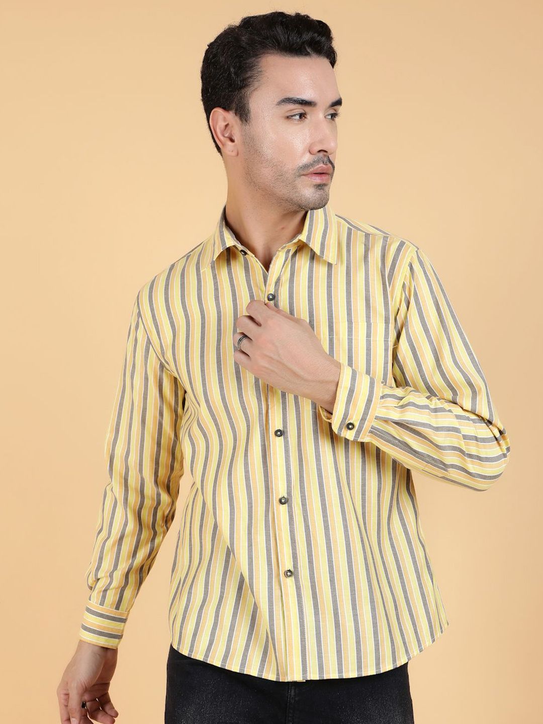 Stylecast X Kotty Men Comfort Multi Stripes Casual Shirt-image-39