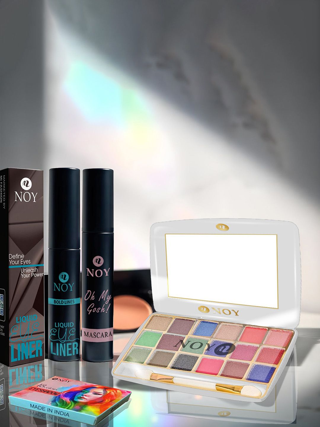 NOY Set Of 3 Volumizing Mascara- 6.5 ml- Black 01- Eyeliner- 5 ml- Black 01 & Eyeshadow-picture-24