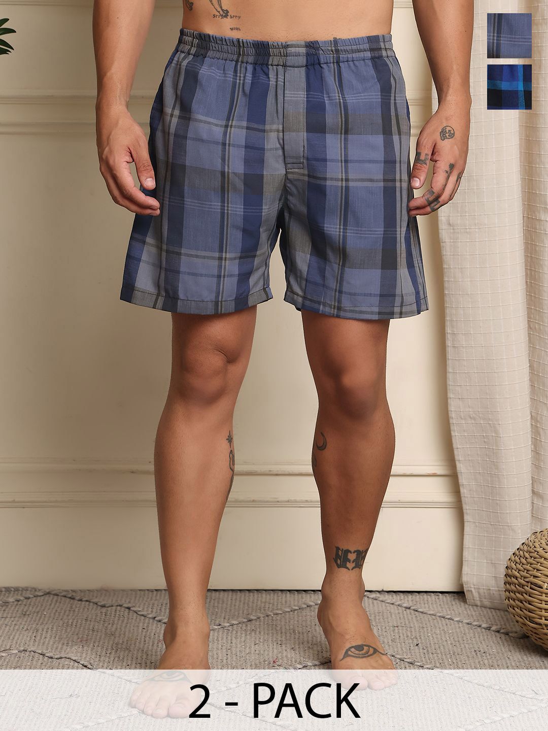 Mast & Harbour Pack Of 2 Printed Cotton Boxers BOXCOM55-S-picture-19