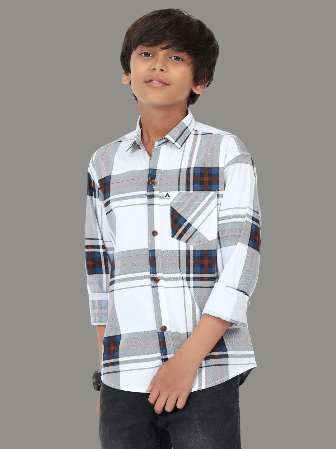 AIDAN PAUL Boys Comfort Tartan Checked Casual Shirt-picture-44